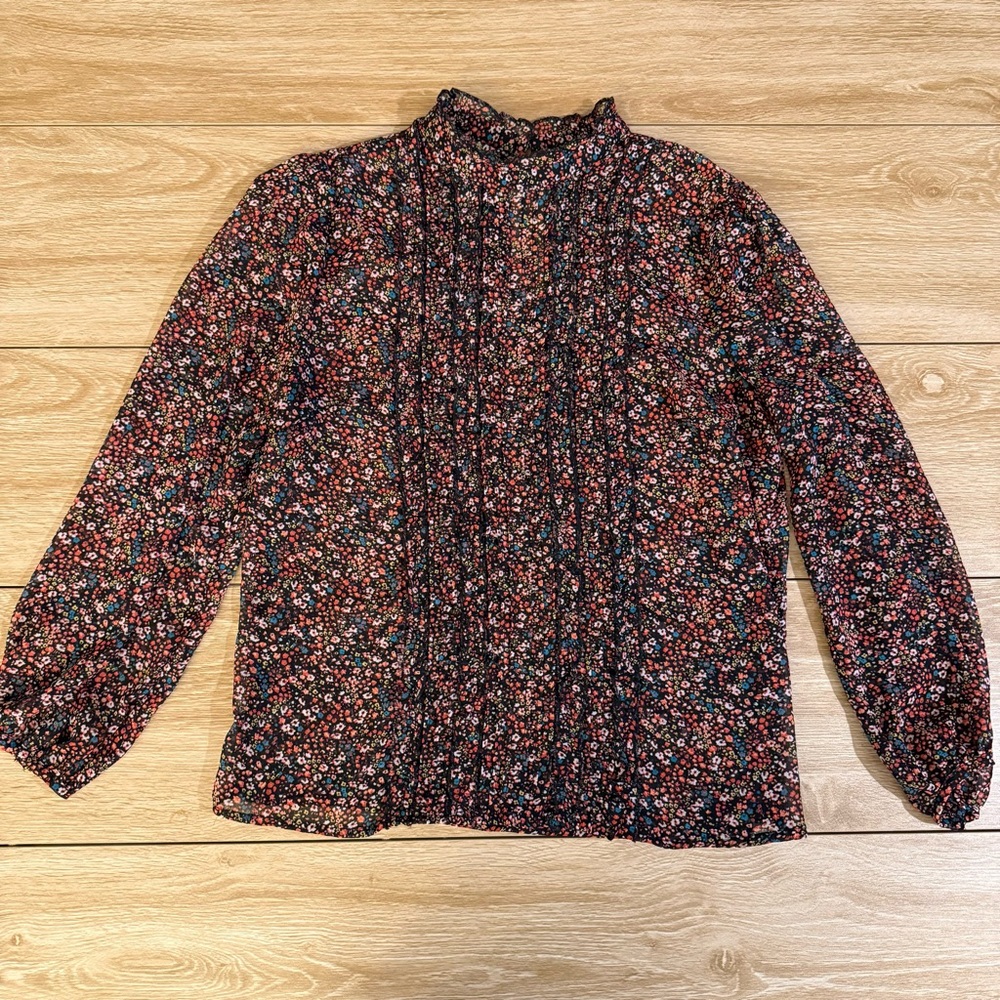 Vintage Forever 21 Floral Long Sleeve Blouse Size Medium